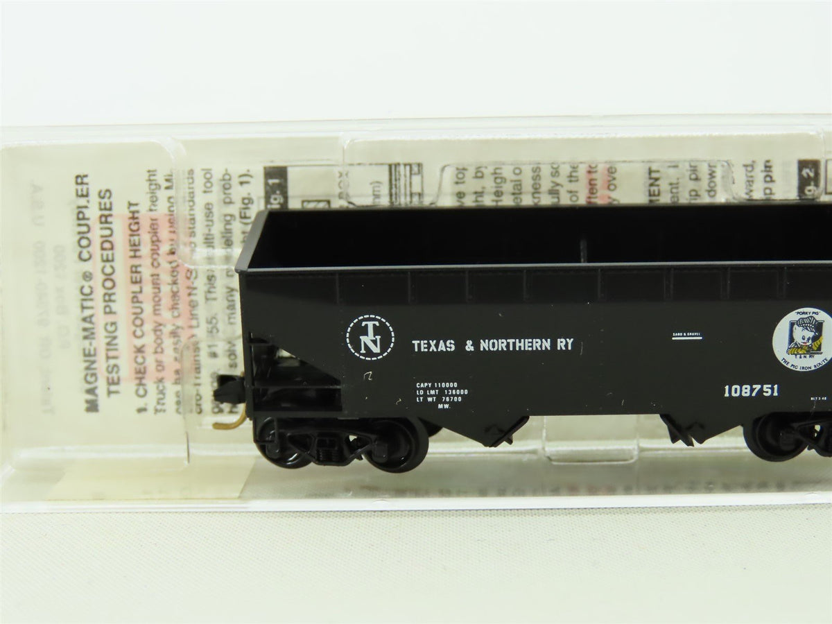 N Scale Micro-Trains MTL 55350 TN Texas &amp; Northern &quot;Porky&quot; 2-Bay Hopper #108751