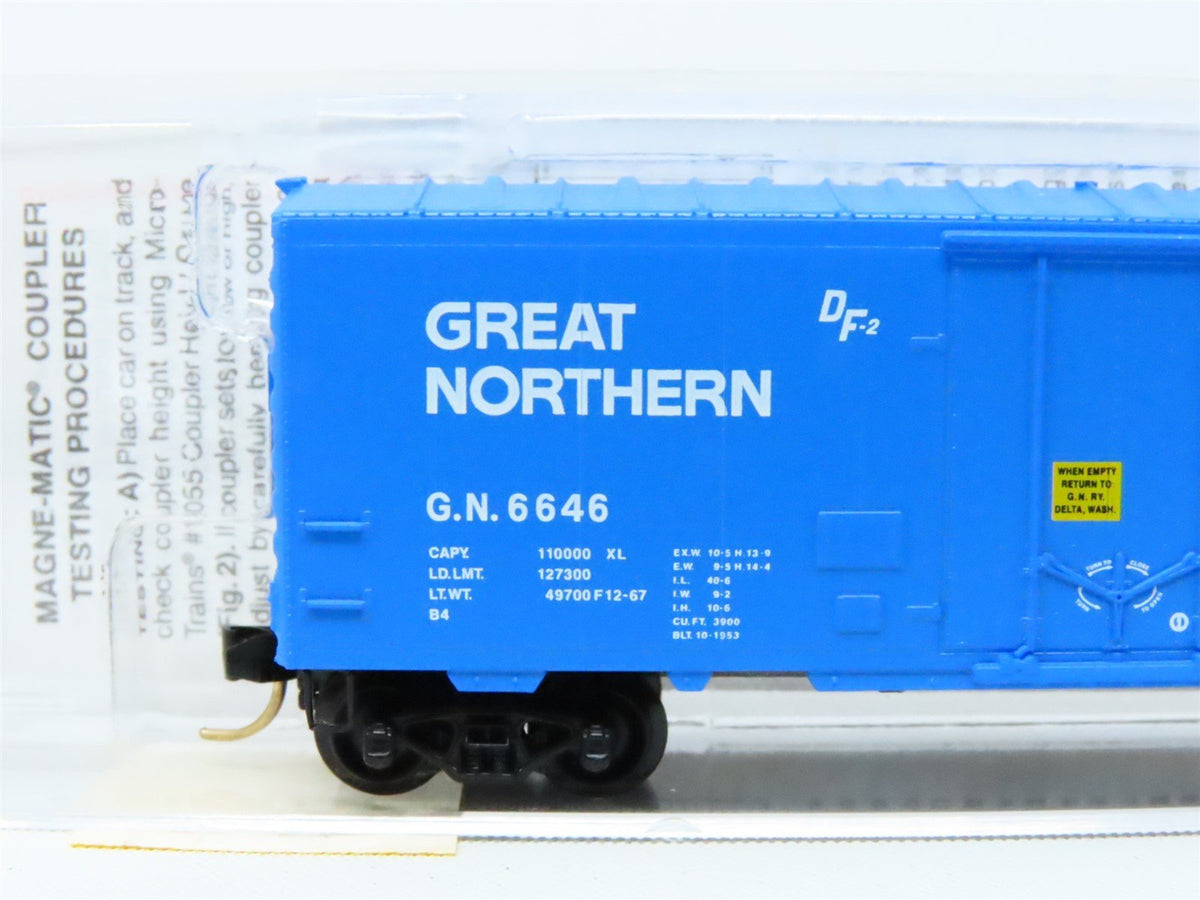 N Scale Micro-Trains MTL 74030 GN &quot;Big Sky Blue&quot; 40&#39; Plug Door Box Car #6646