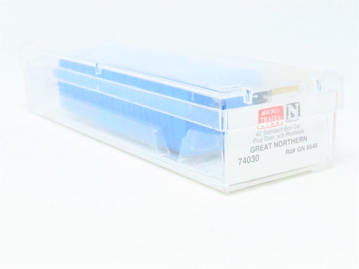 N Scale Micro-Trains MTL 74030 GN &quot;Big Sky Blue&quot; 40&#39; Plug Door Box Car #6646