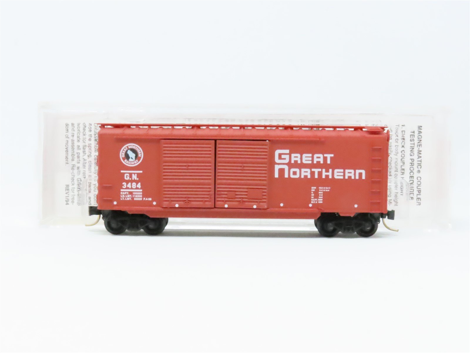 N Scale Micro-Trains MTL #23210 GN Great Northern 40' Double Door Box Car #3484