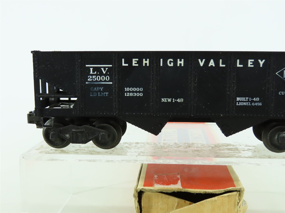 O Gauge 3-Rail Lionel 6456 LV Lehigh Valley 2-Bay Open Hopper #25000 - Restored