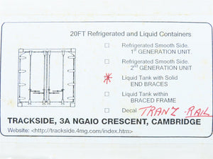 HO Scale Trackside Kit Tranz Link 20' Liquid Tank Container w/ Solid End Braces