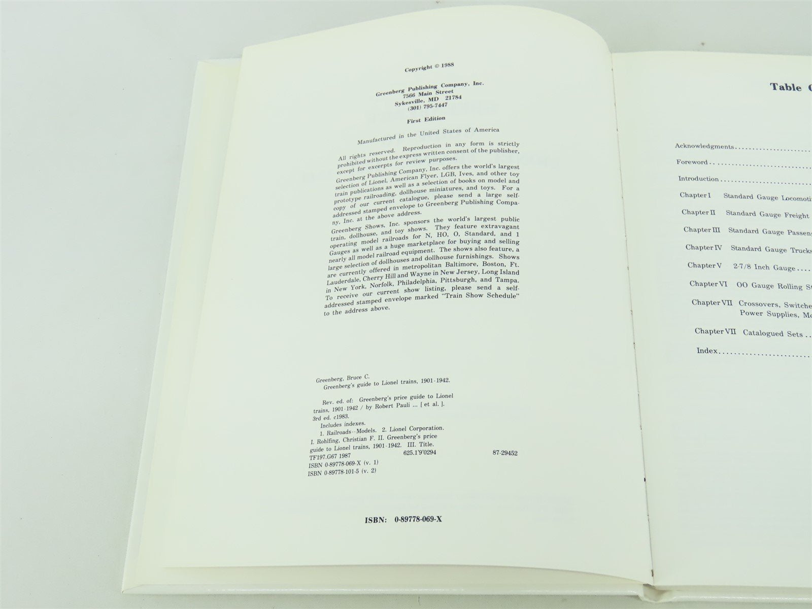 Greenberg's Guide to Lionel Trains Vol.1 by Christian F. Rohlfing ©1988 HC Book