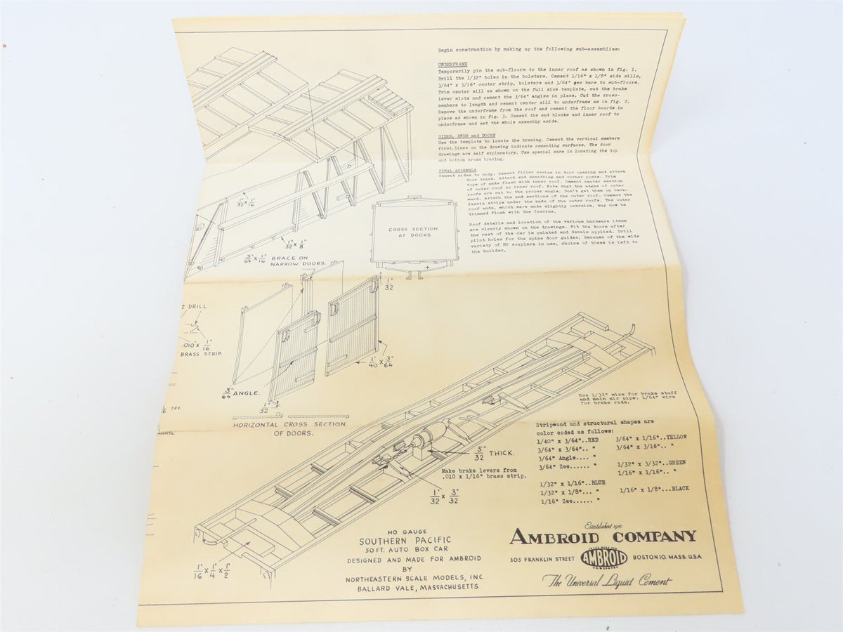 HO Scale Ambroid Kit SP Southern Pacific 50&#39; Automobile Box Car