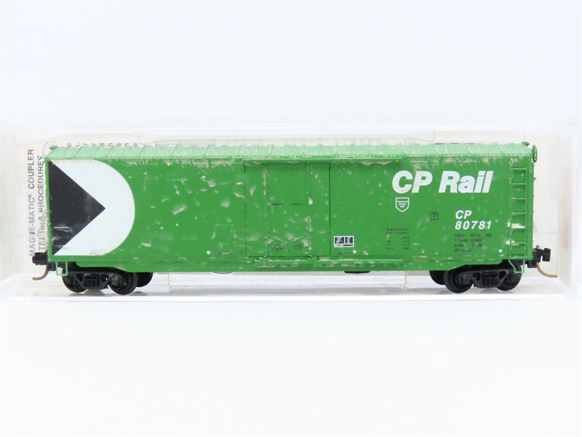 N Scale Micro-Trains MTL 38250 CP Rail 50&#39; Plug Door Box Car #80781 Weathered