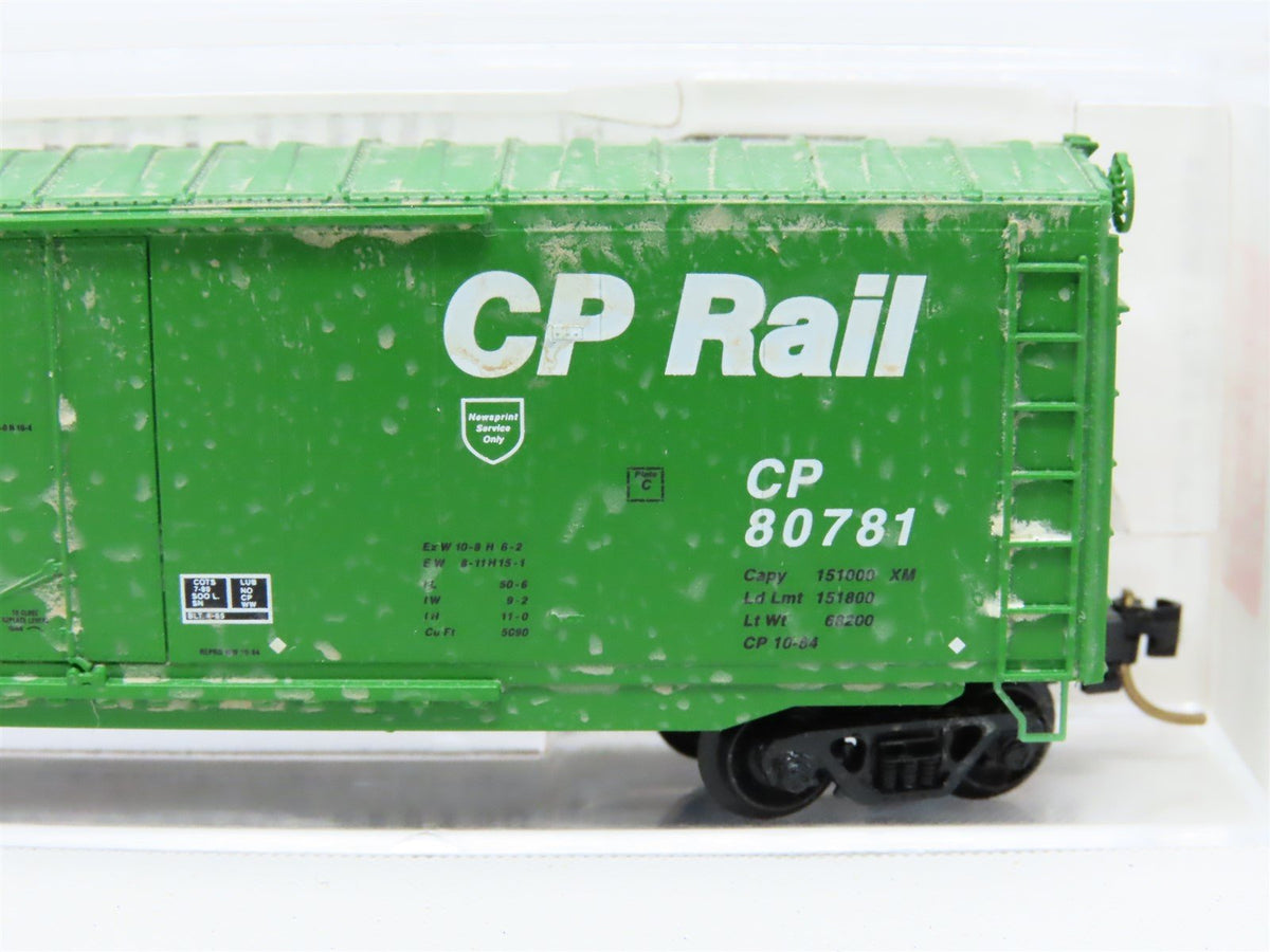 N Scale Micro-Trains MTL 38250 CP Rail 50&#39; Plug Door Box Car #80781 Weathered