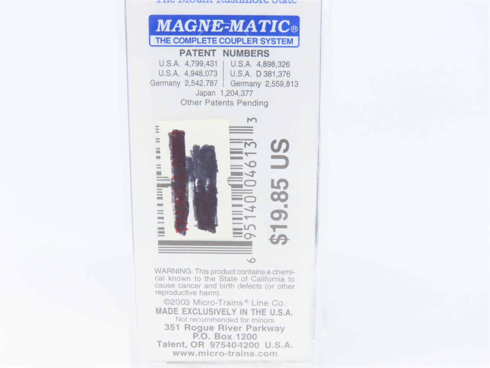 N Scale Micro-Trains MTL 21371 SD South Dakota State Car 40' Steel Box Car #1889