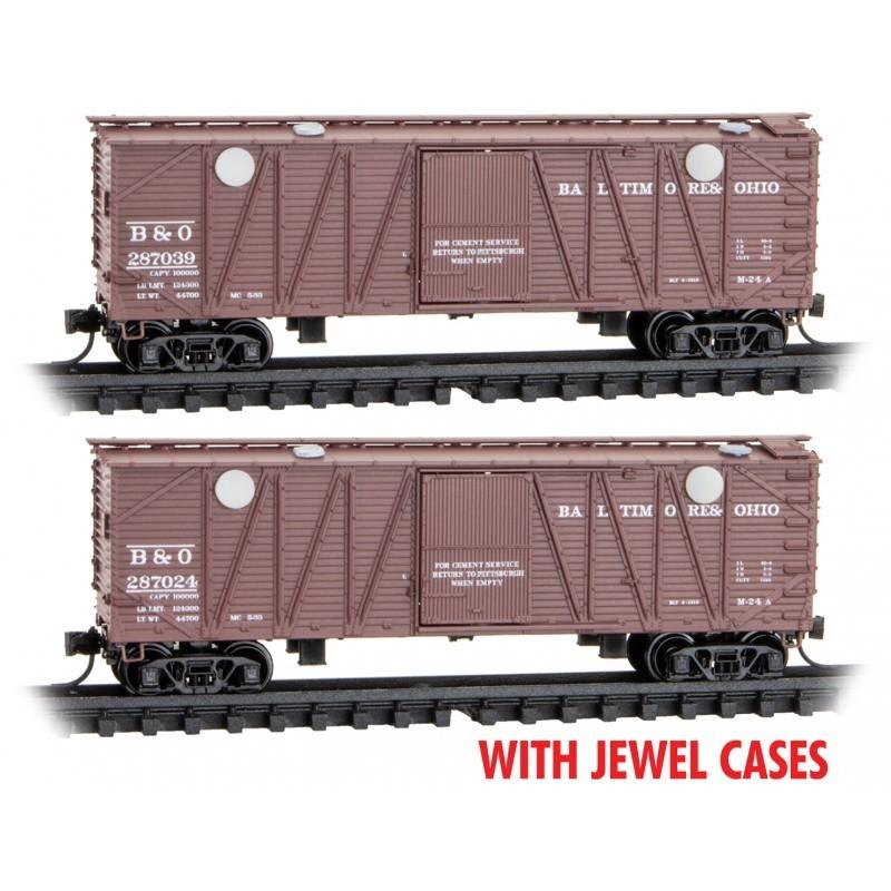 N Micro-Trains MTL 98302210 B&amp;O Baltimore &amp; Ohio 40&#39; Cement Hopper Set 2-Pack