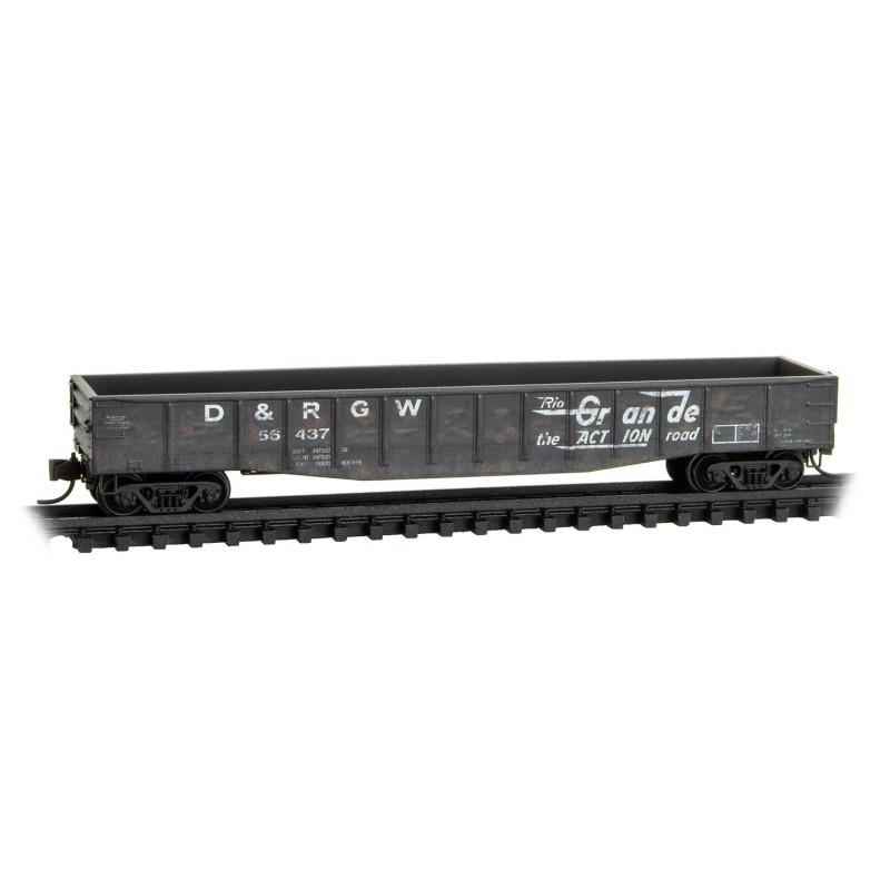 N Micro-Trains MTL 98305036 D&amp;RGW Rio Grande 50&#39; Gondola Set 4-Pack - Weathered