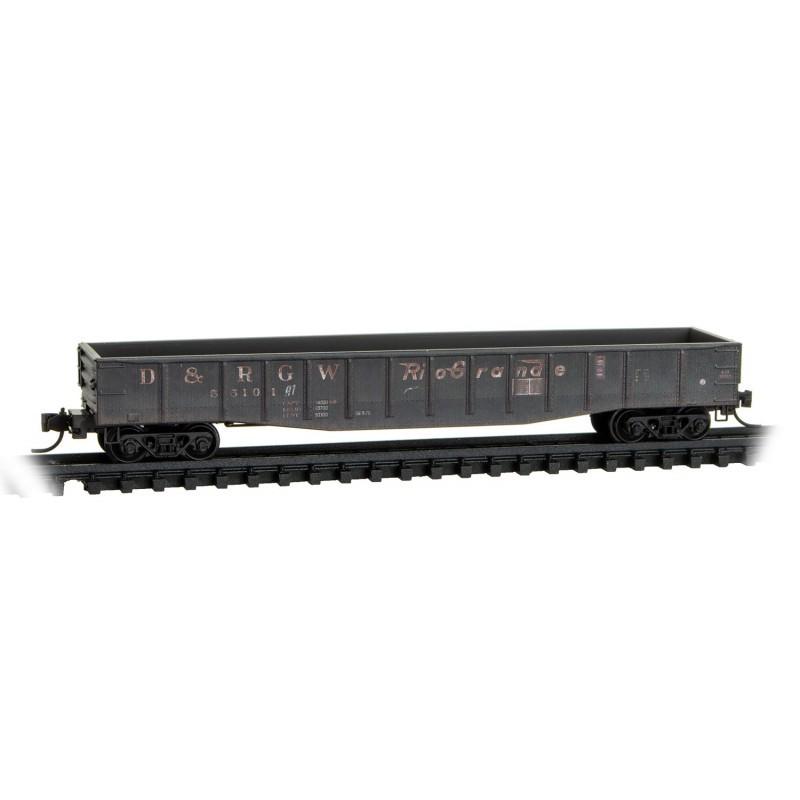 N Micro-Trains MTL 98305036 D&amp;RGW Rio Grande 50&#39; Gondola Set 4-Pack - Weathered