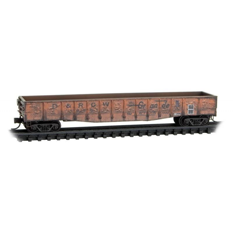 N Micro-Trains MTL 98305036 D&amp;RGW Rio Grande 50&#39; Gondola Set 4-Pack - Weathered