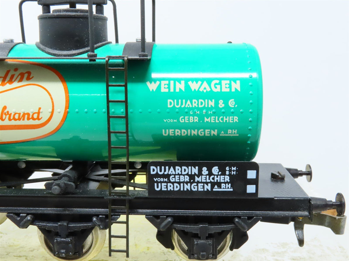 O Gauge 3-Rail ETS #471 Tin Plate Dujardin Weinbrand Tank Car w/ Brakeman&#39;s Cab