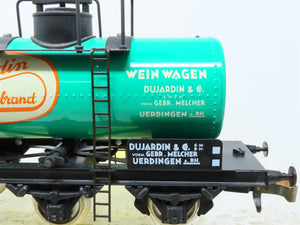 O Gauge 3-Rail ETS #471 Tin Plate Dujardin Weinbrand Tank Car w/ Brakeman's Cab