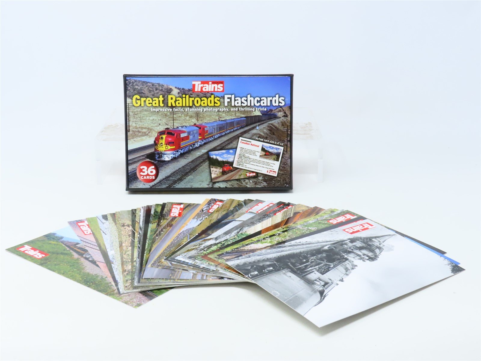 Trains Magazine #83009 Great Railroads Flashcards (36 Cards)