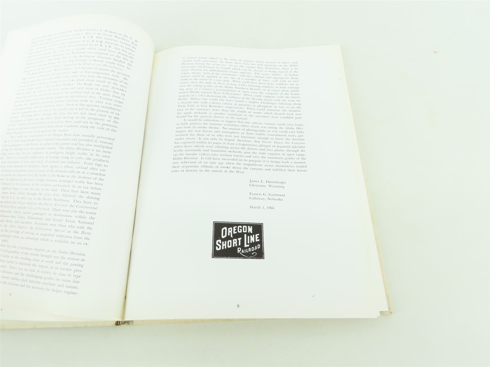 Smoke Down the Canyons by James L. Ehernberger & Francis G. Gschwin©1966 HC Book