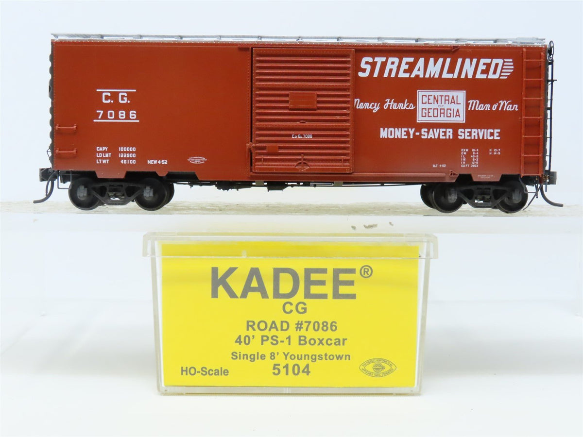 HO Scale Kadee 5104 CG Central Of Georgia 40&#39; Single Door Steel Box Car #7086