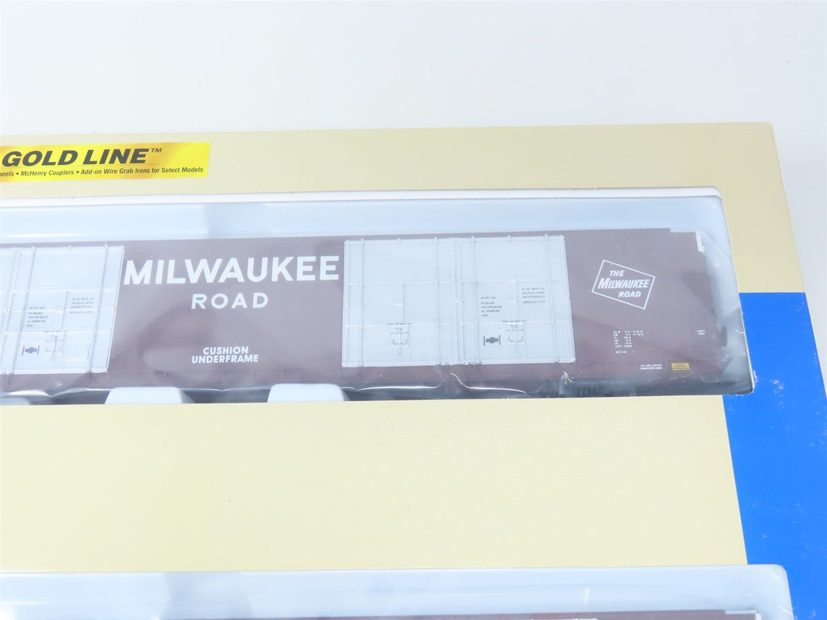 HO Walthers Gold Line 932-235313 MILW Milwaukee 86&#39; 8-Door Box Car Set 2-Pack