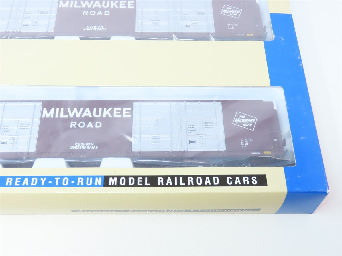 HO Walthers Gold Line 932-235313 MILW Milwaukee 86&#39; 8-Door Box Car Set 2-Pack