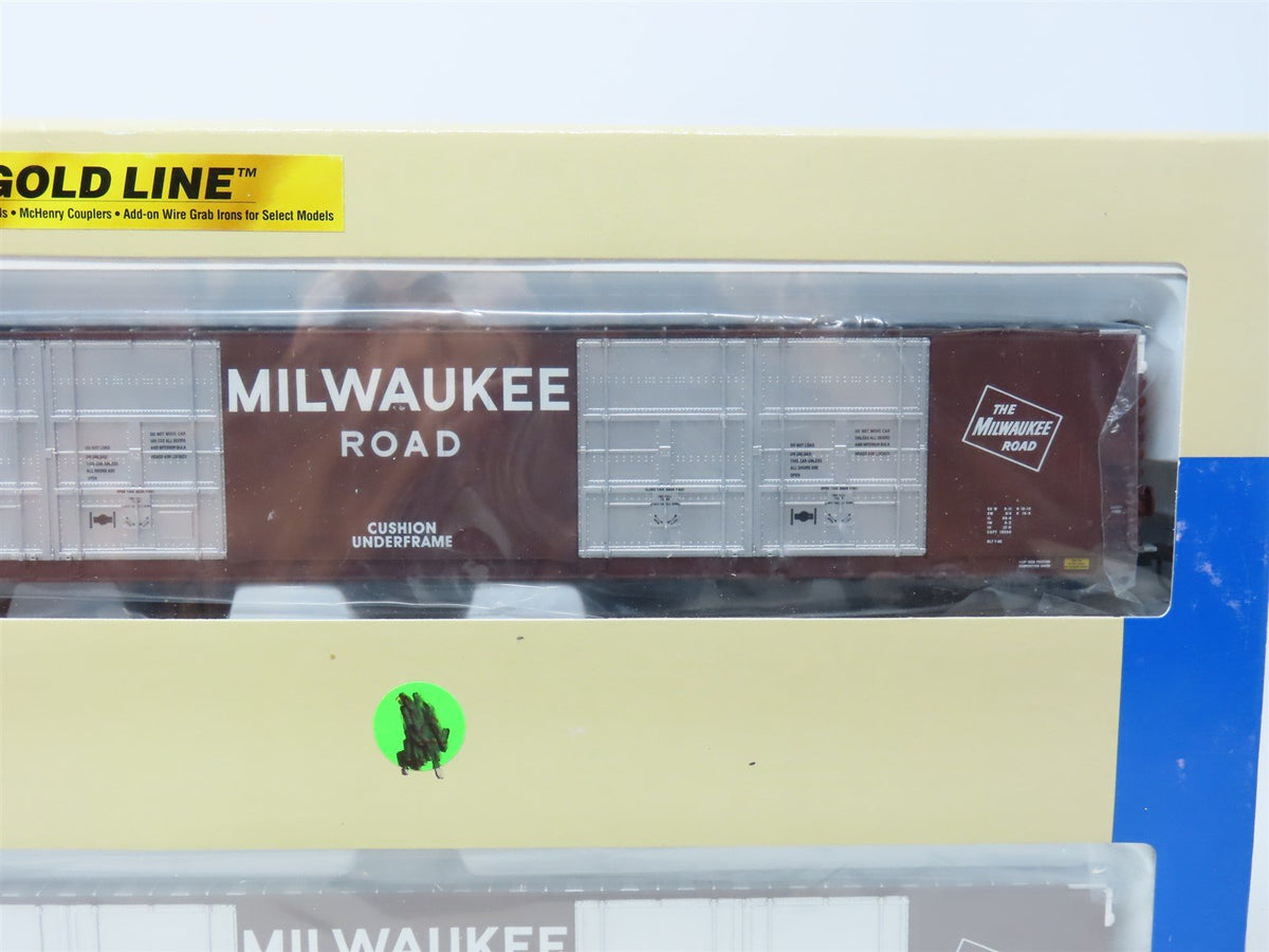 HO Walthers Gold Line 932-235313 MILW Milwaukee 86&#39; 8-Door Box Car Set 2-Pack