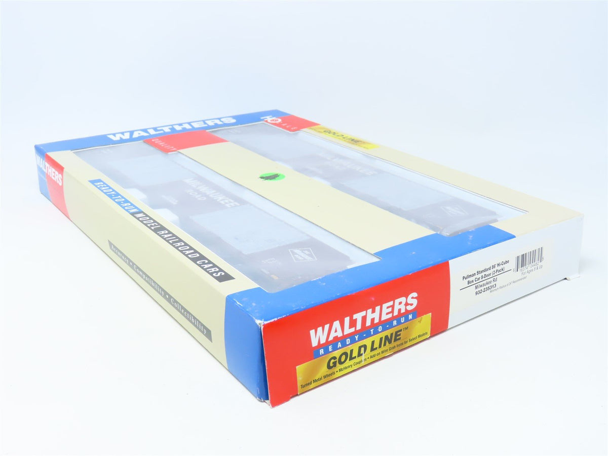 HO Walthers Gold Line 932-235313 MILW Milwaukee 86&#39; 8-Door Box Car Set 2-Pack