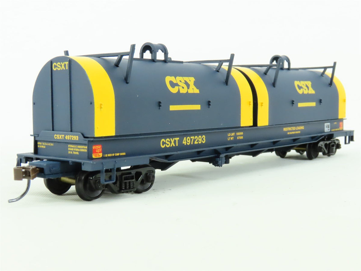 HO Scale Walthers 932-3822 CSXT Cushion Round Hoods Coil Car #497293