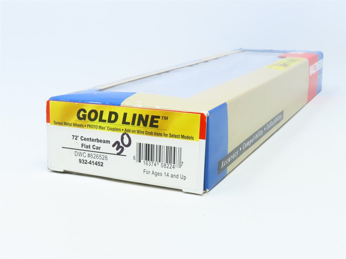 HO Scale Walthers Gold Line 932-41452 DWC 72&#39; Centerbeam Flat Car #626526