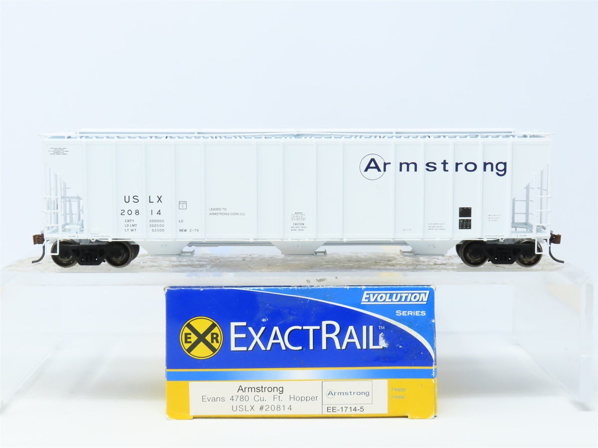 HO ExactRail Evolution EE-1714-5 USLX Armstrong Evans 3-Bay Hopper #20814