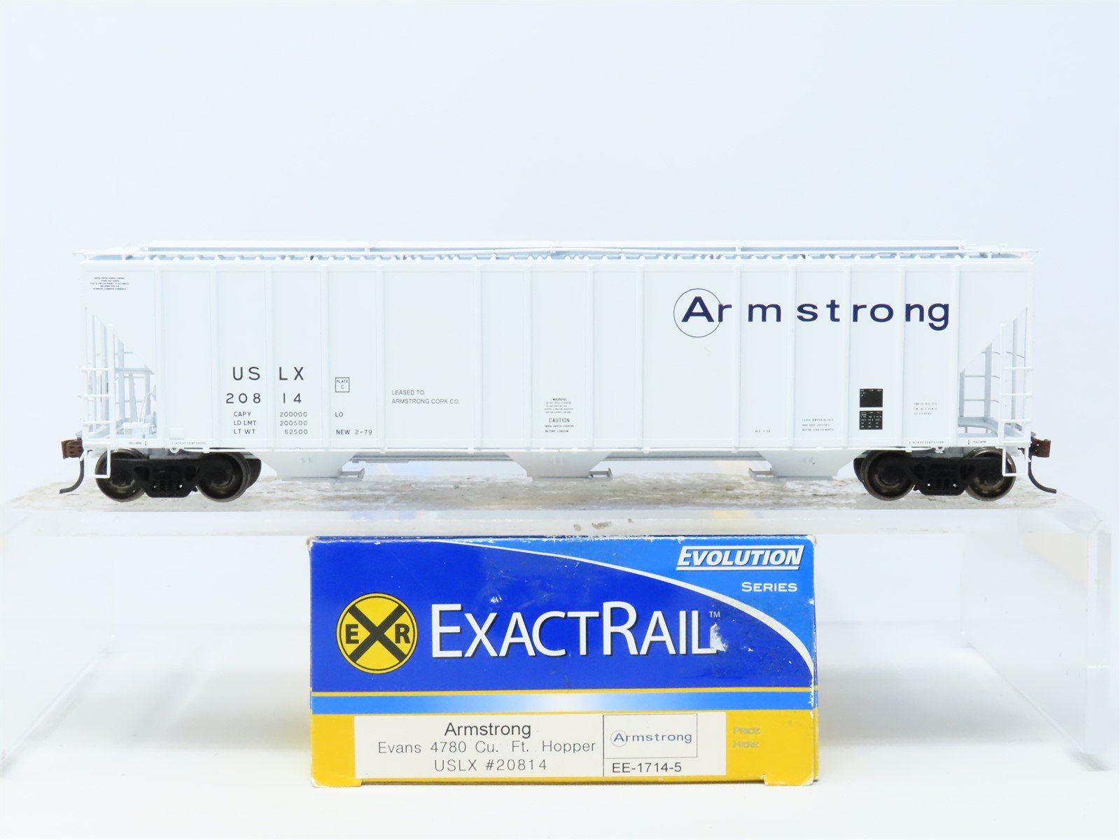 HO ExactRail Evolution EE-1714-5 USLX Armstrong Evans 3-Bay Hopper #20814