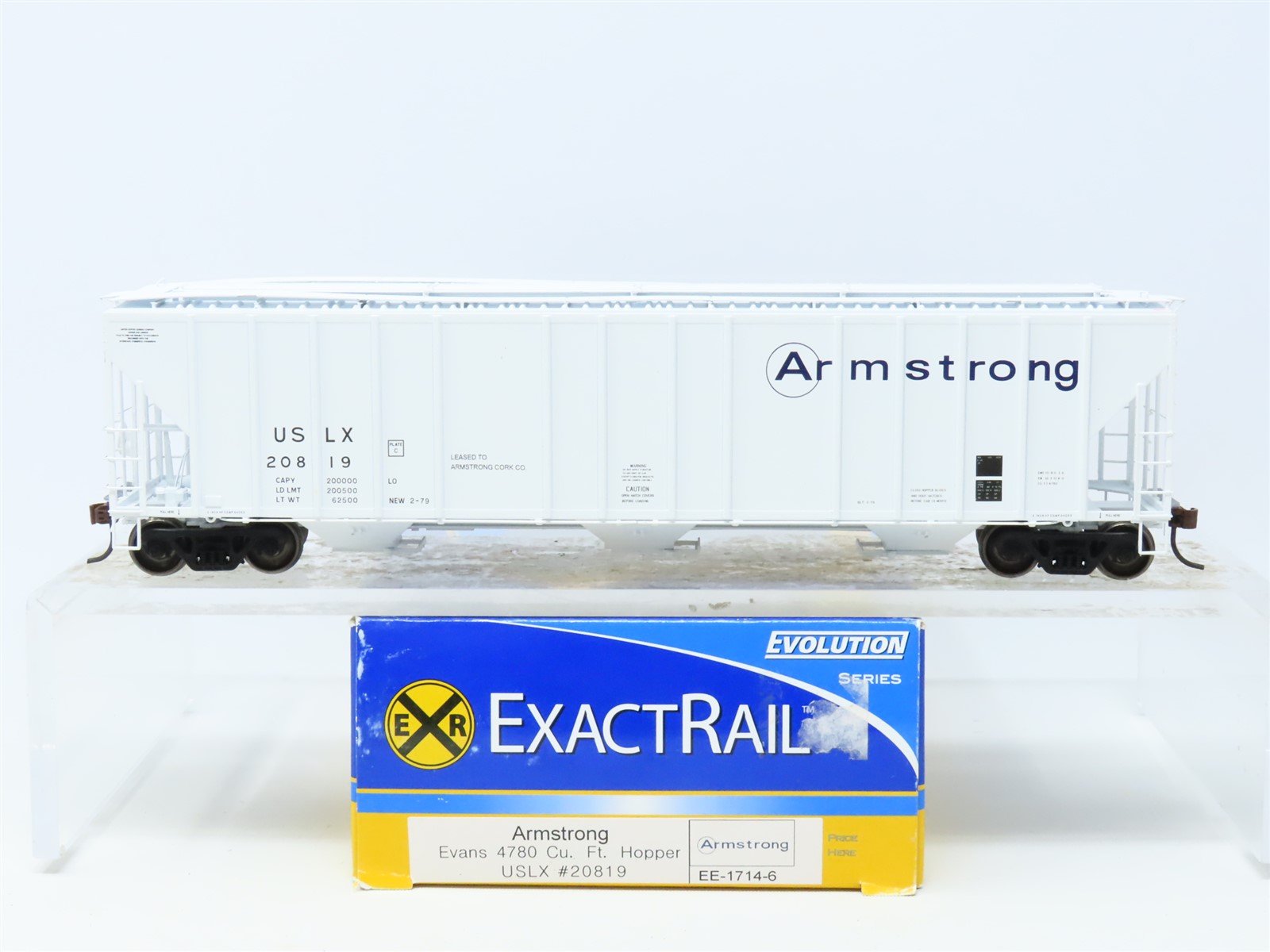 HO ExactRail Evolution EE-1714-6 USLX Armstrong Evans 3-Bay Hopper #20819