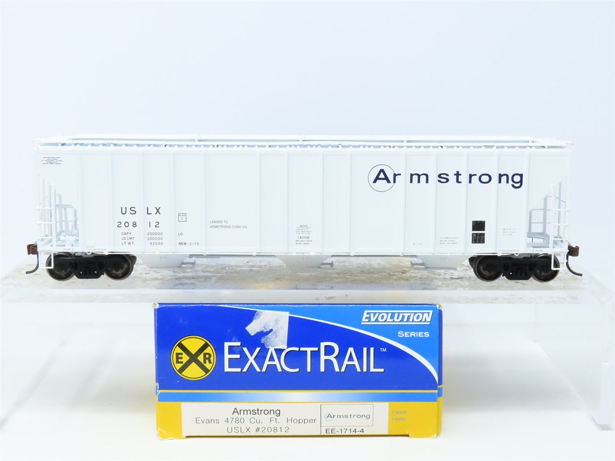 HO ExactRail Evolution EE-1714-4 USLX Armstrong Evans 3-Bay Hopper #20812