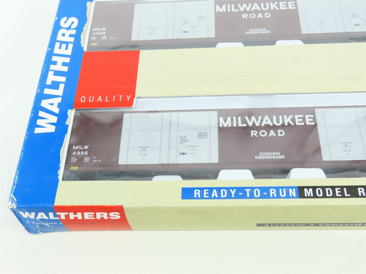 HO Scale Walthers 932-23532 MILW Milwaukee Road 86&#39; Hi-Cube Box Car Set 2-Pack