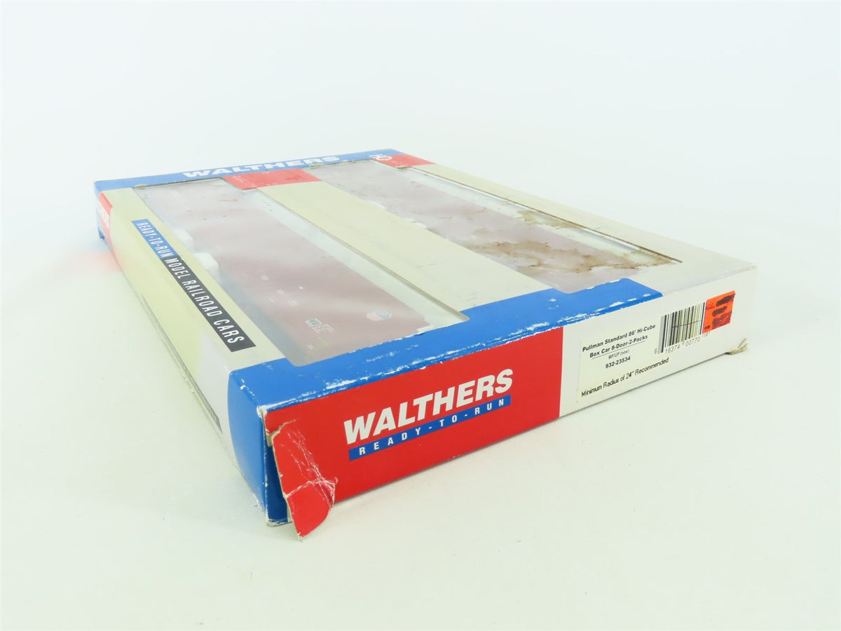 HO Scale Walthers 932-23534 MP UP Missouri Pacific 86&#39; Hi-Cube Box Car Set 2Pk