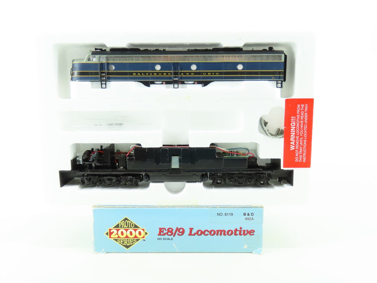 HO Scale Proto 2000 8119 B&amp;O Baltimore &amp; Ohio E8/9A Diesel Locomotive #92A