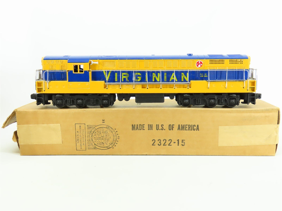 O Gauge 3-Rail Lionel Postwar 2322-15 VGN Virginian FM Trainmaster Diesel No#