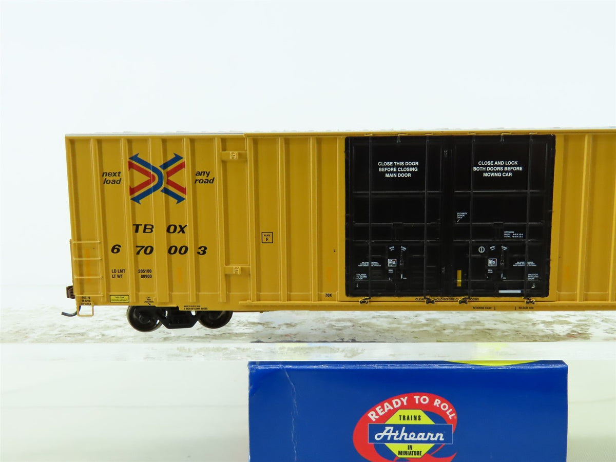 HO Scale Athearn 96300 TBOX Railbox 60&#39; Gunderson Hi-Cube Box Car #670003