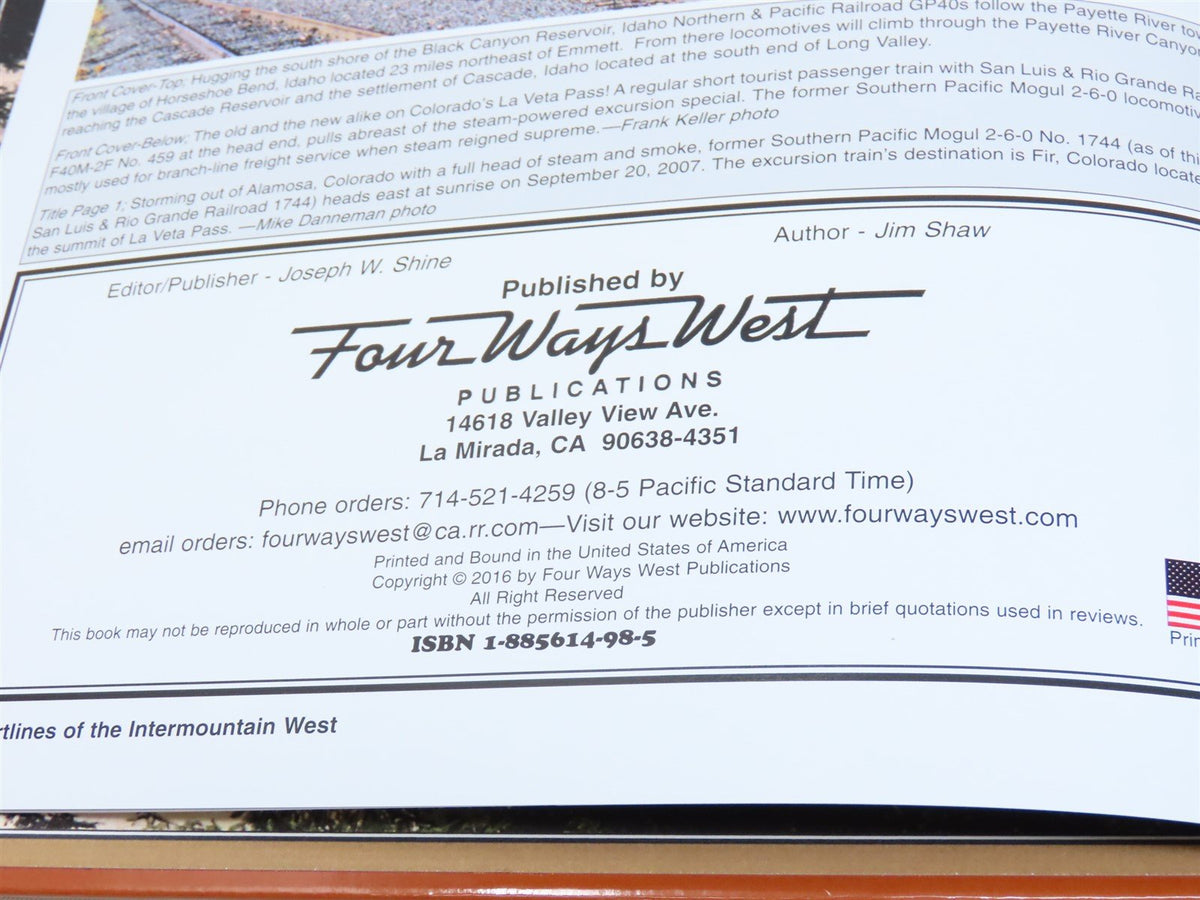 Shortlines Of The Intermountain West by Jim Shaw © 2016 HC Book