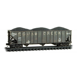 N Micro-Trains MTL 98305034 AEX Squaw Creek 3-Bay Hopper Set 2-Pack - Weathered