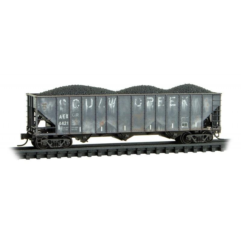 N Micro-Trains MTL 98305034 AEX Squaw Creek 3-Bay Hopper Set 2-Pack - Weathered