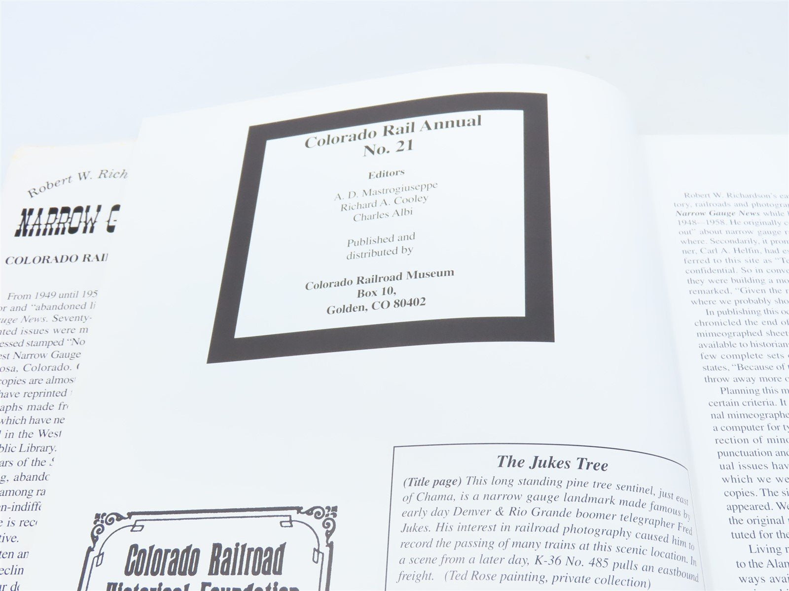 CRM Annual No. 21 Narrow Gauge News by Robert W Richardson ©1994 HC Book