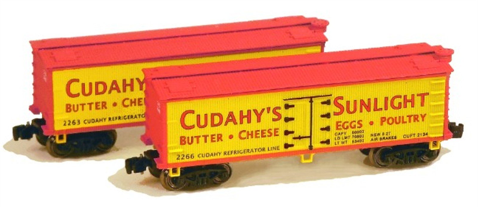 Z Scale FULL THROTTLE FTB9209-1 CRX Cudahy's Sunshine 34' Wood Reefer Set 2-Pack