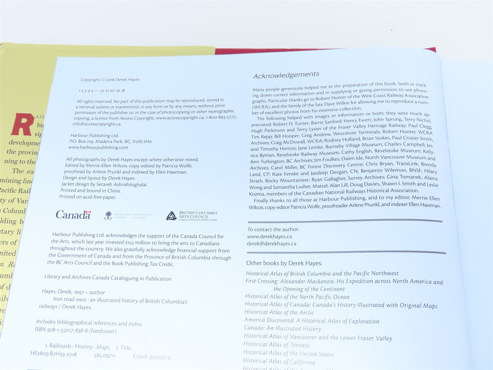 Iron Road West by Derek Hayes ©2018 HC Book