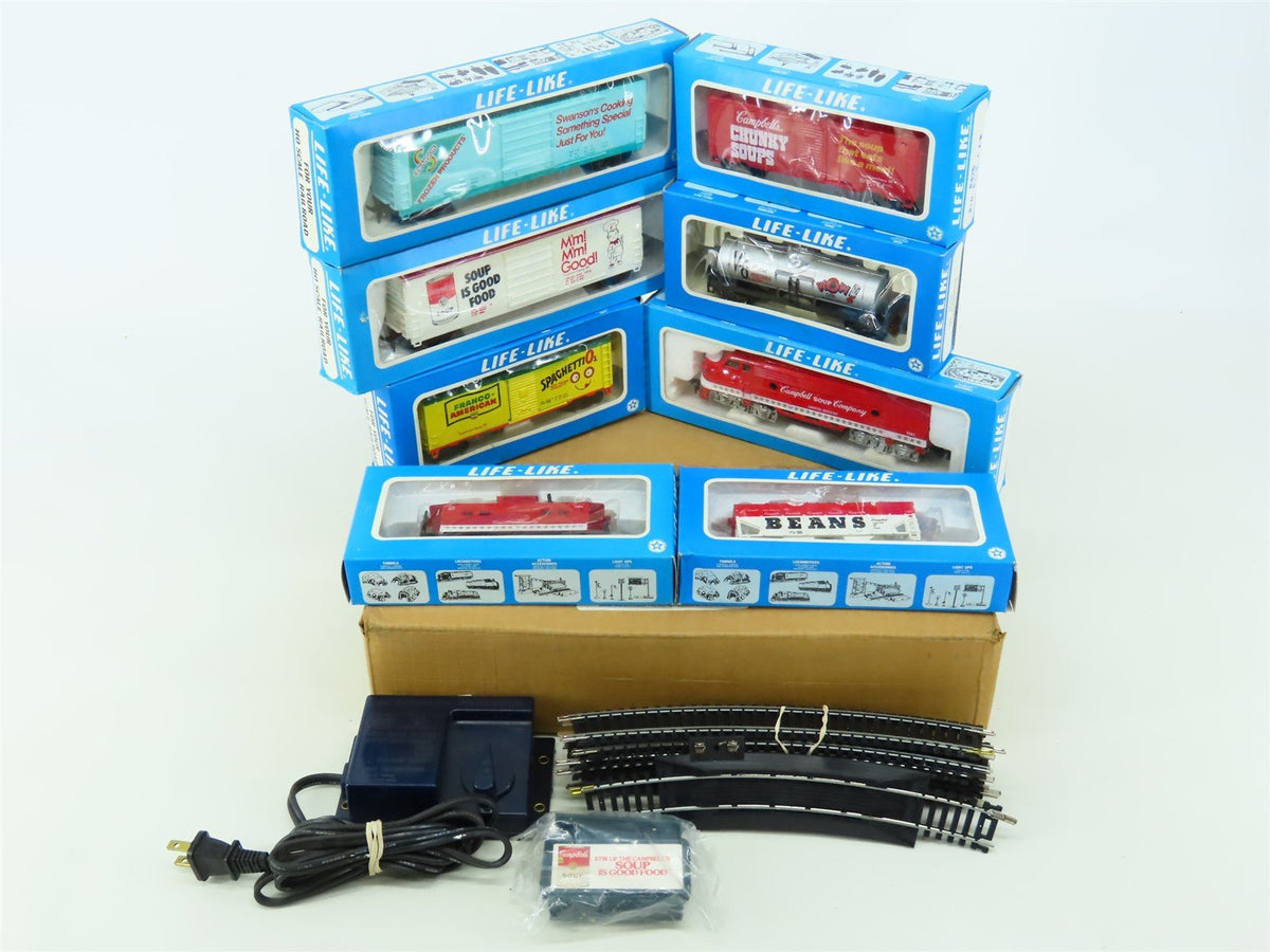 HO Scale Life-Like #8373 Campbell&#39;s Soup F7A Diesel Freight Train Set