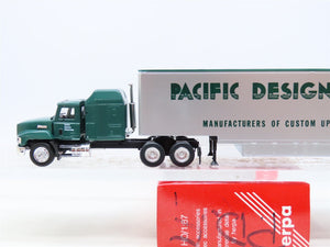 HO 1/87 Scale Herpa/Promotex Pacific Design Furniture Mack Semi Tractor Trailer