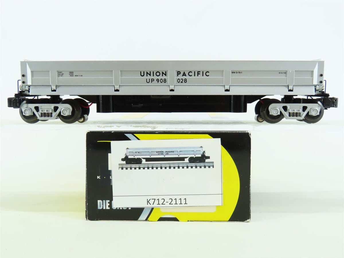 O Gauge 3-Rail K-Line K712-2111 UP Union Pacific Operating Coal Dump Car #908028