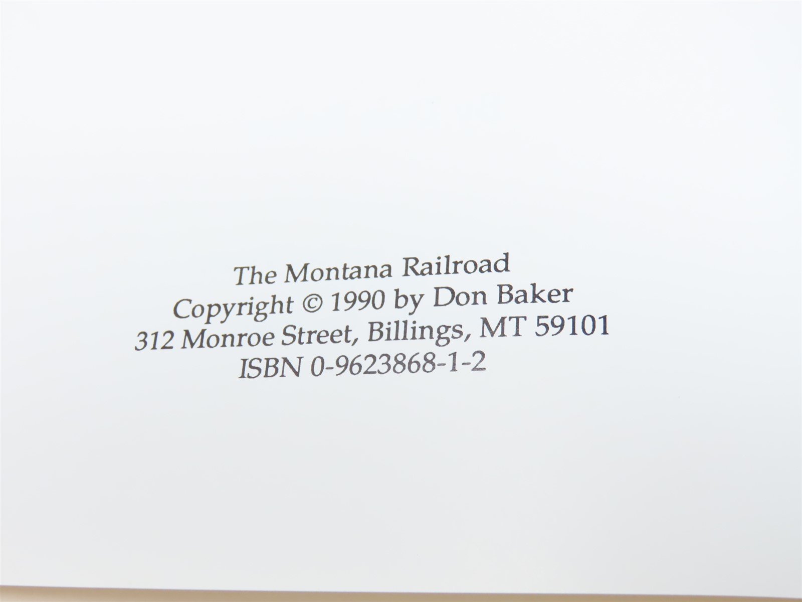 The Montana Railroad Alias: The Jawbone by Don Baker ©1990 HC Book