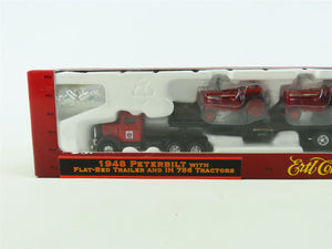 HO 1/87 Scale Ertl #4210 1948 Peterbilt w/ Flat Bed Trailer & IH 756 Tractors
