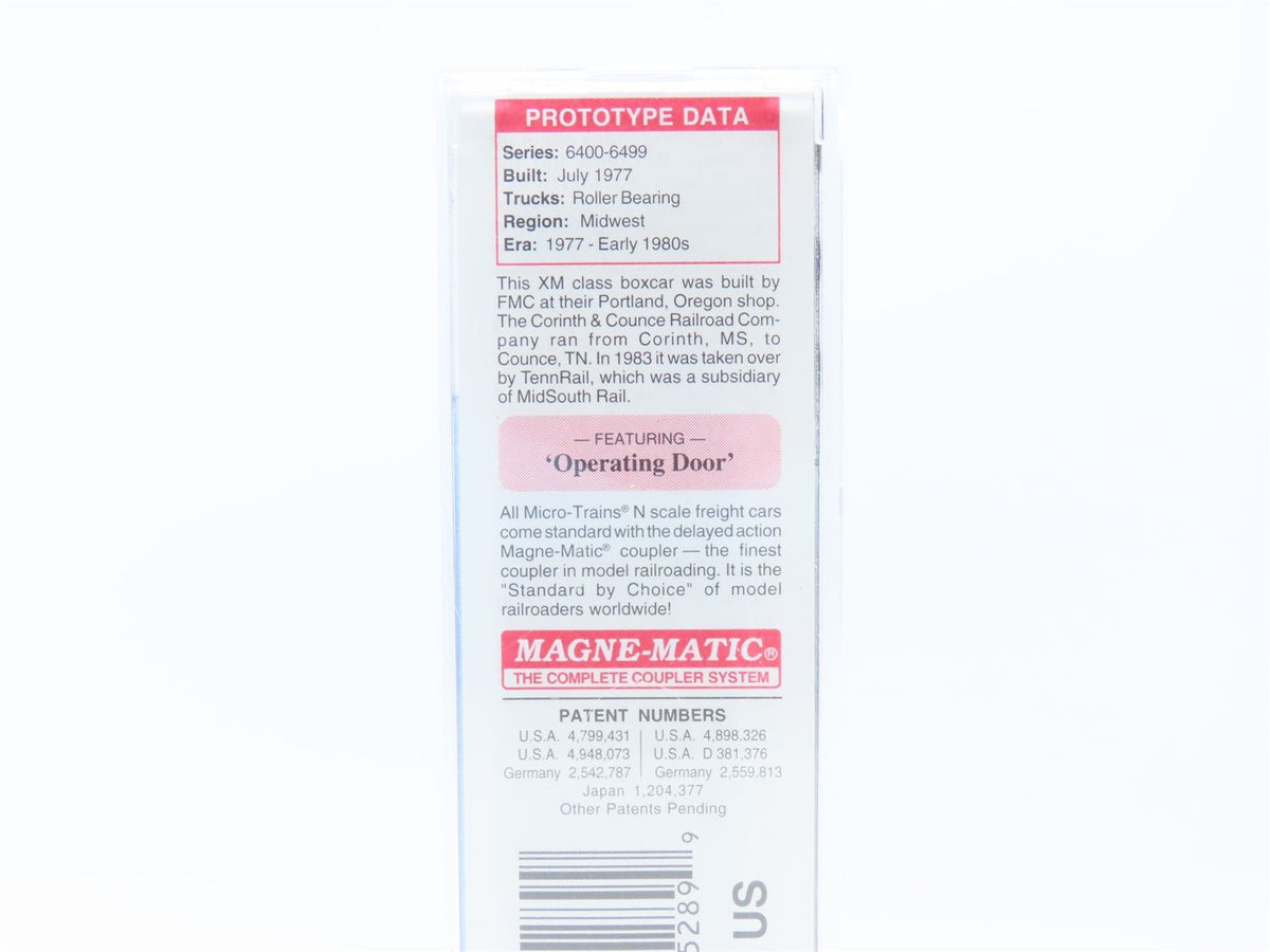 N Scale Micro-Trains MTL 25140 CCR Corinth &amp; Counce 50&#39; Steel Box Car #6407
