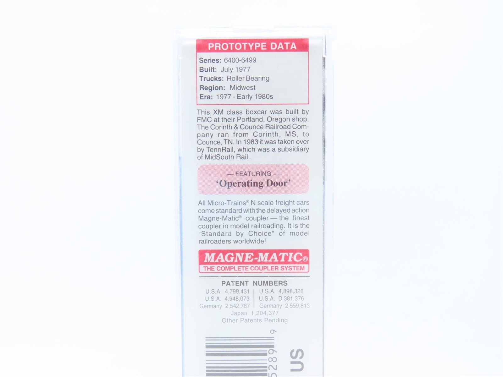 N Scale Micro-Trains MTL 25140 CCR Corinth & Counce 50' Steel Box Car #6407