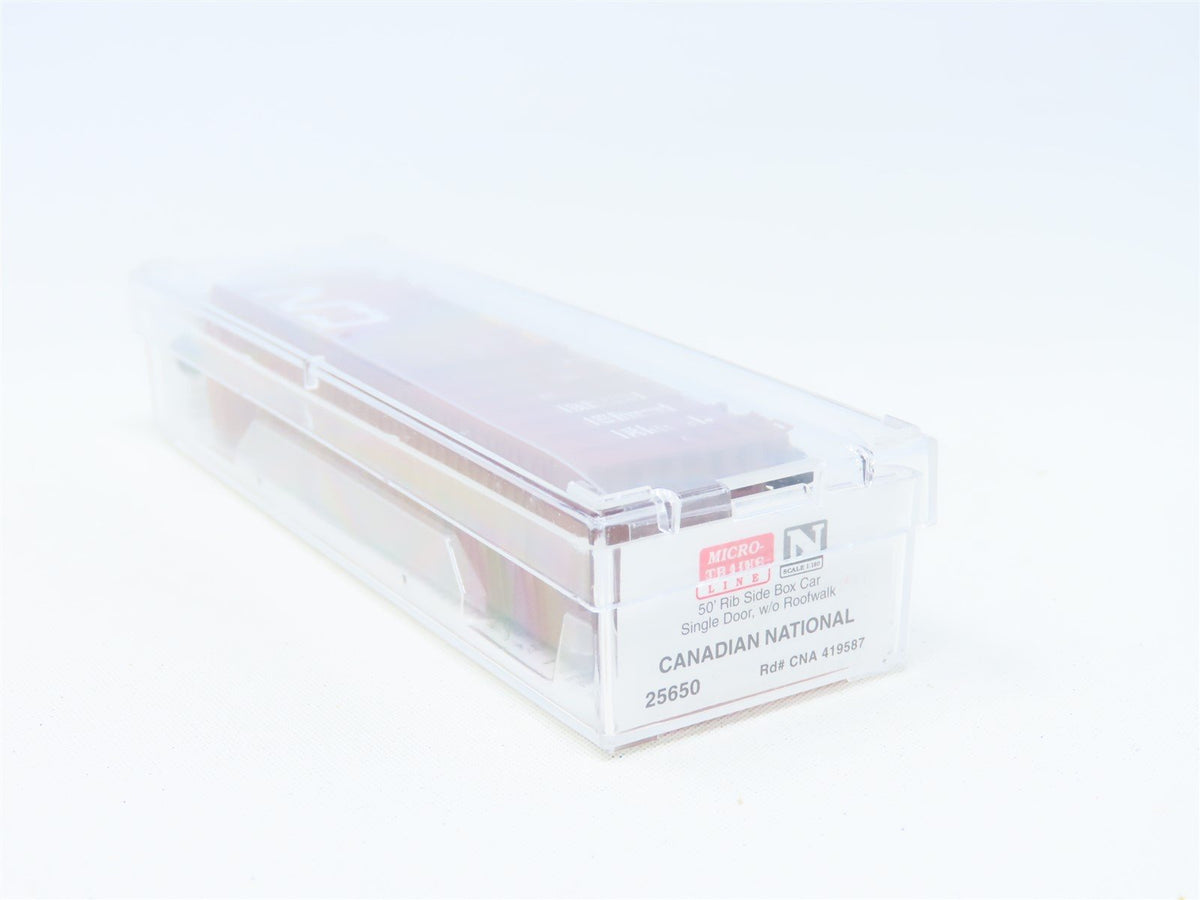 N Scale Micro-Trains MTL 25650 CN Canadian National 50&#39; Steel Box Car #419587
