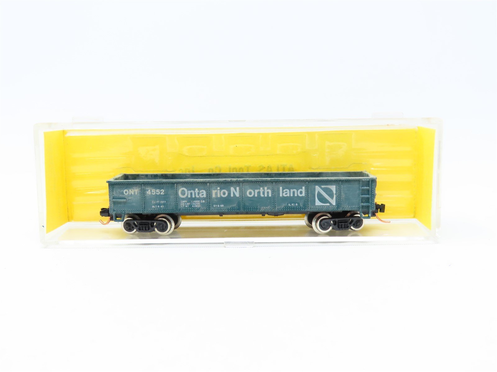 N Scale Atlas 3505 ONT Ontario Northland 42' Steel Gondola #4552 Weathered